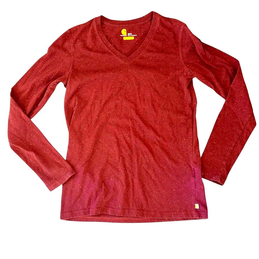 Carhartt Relaxed Fit Red Long Sleeve Tee Shirt Women’s 4/6 Casual Comfort Classi